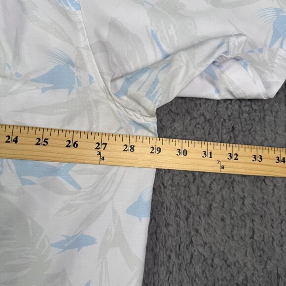 Huk Kona Shirt Mens 3XL White Fishing Performance Stretch Button Down Fish Print - Picture 11 of 13